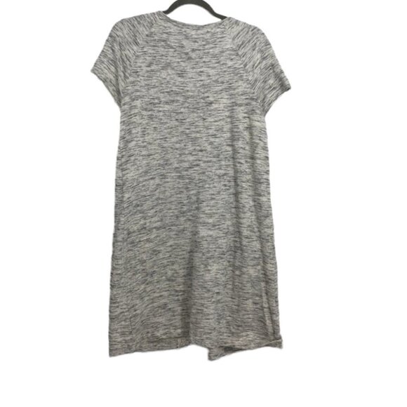 Anthropologie Lilka Heathered grey t-shirt  dress midline crochet detail pockets - Picture 4 of 16